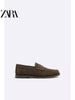 Importé - ZARA NEW - Chaussure Homme Bateau Mocassin Simple En Cuir - Vert