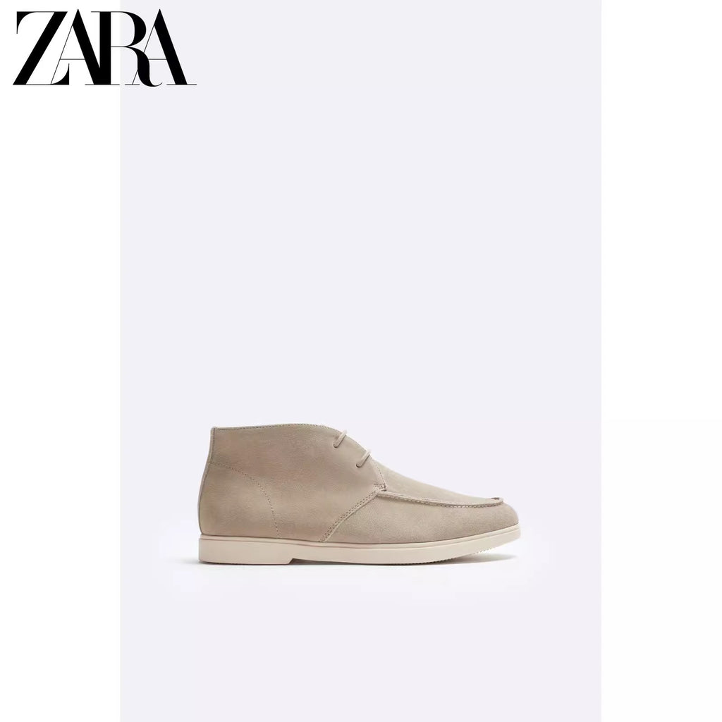 Importé - ZARA NEW - Chaussure Homme Sport Montantes Rétro en Cuir Daim - Beige