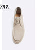 Importé - ZARA NEW - Chaussure Homme Sport Montantes Rétro en Cuir Daim - Beige