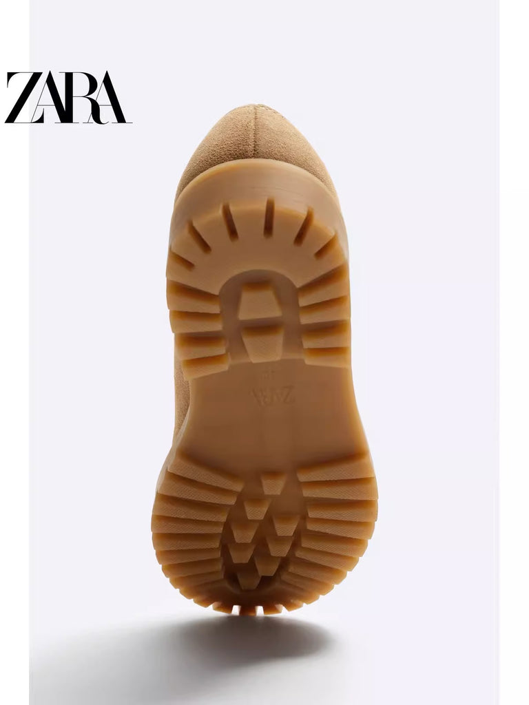 Importé - ZARA NEW - Chaussure Homme Décontractées En Cuir Daim - Beige