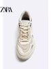 Importé  - ZARA NEW - Chaussure Homme Sport Baskets Rétro Décontractées - Blanc