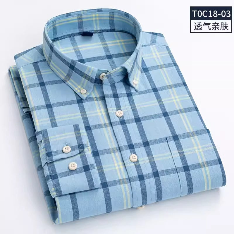 Importé - Chemise Homme en Coton Lin Manches Longues