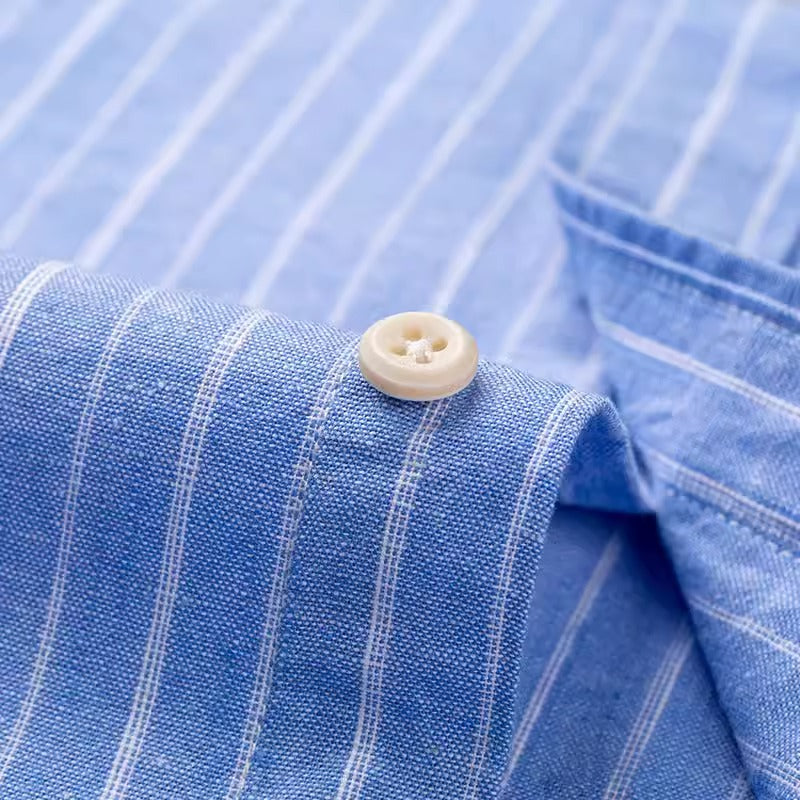 Importé - Chemise Homme en Coton Lin Manches Longues