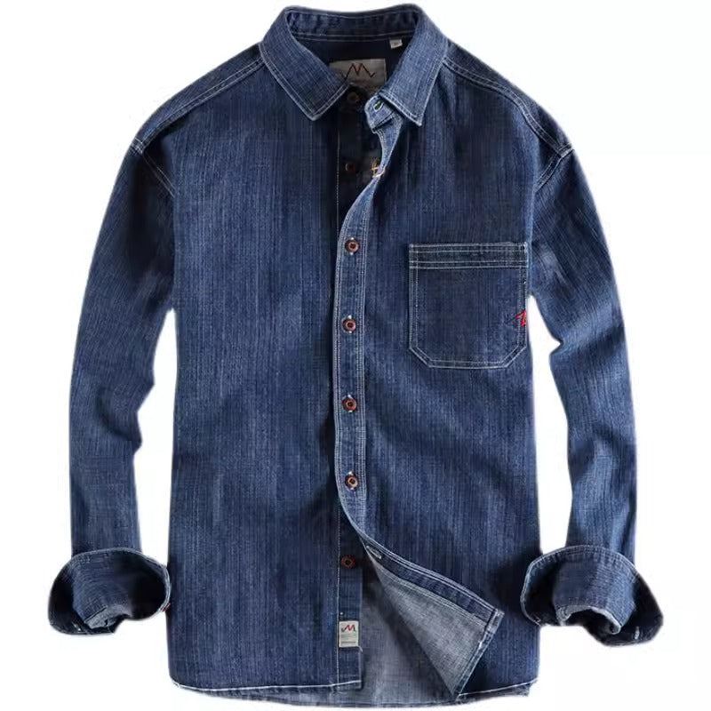 Importé - Chemise Homme Jean Denim Manches Longues