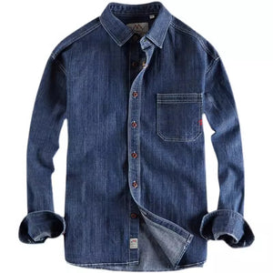 Importé - Chemise Homme Jean Denim Manches Longues