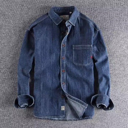 Importé - Chemise Homme Jean Denim Manches Longues
