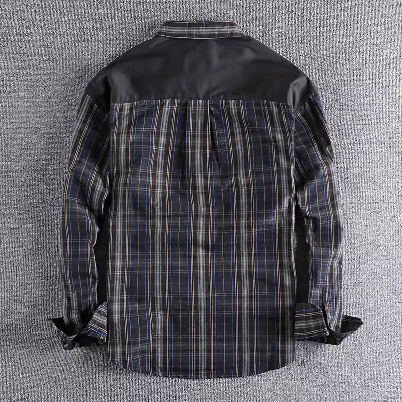 Importé - Chemise Coton Lourd Homme À Rayures Manche Longue