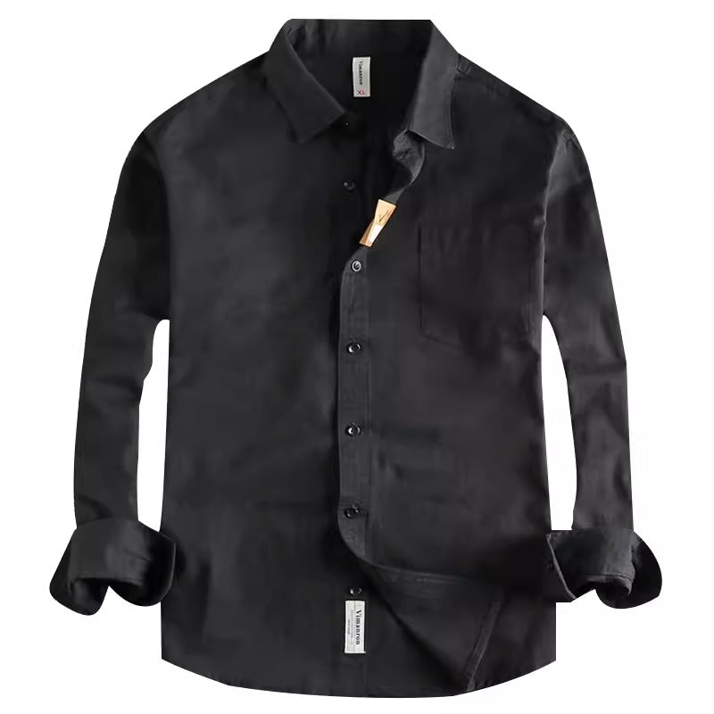 Importé - Chemise Homme Pur Coton Manches Longues Retro