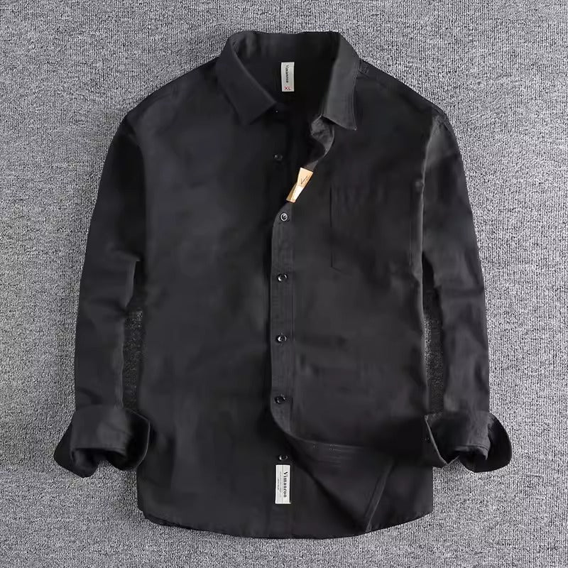 Importé - Chemise Homme Pur Coton Manches Longues Retro