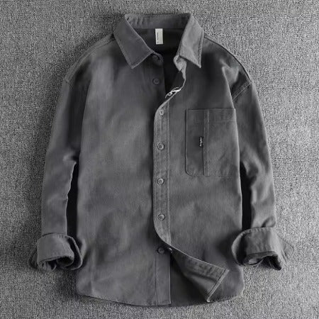 Importé - Chemise Rétro Homme Pur Coton Imprimée dans le dos