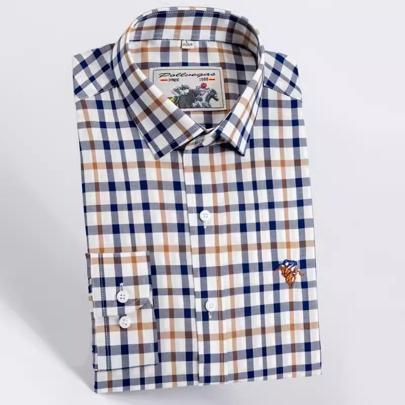 Importé - Chemise Pur Coton Homme à Carreaux Manche Longue