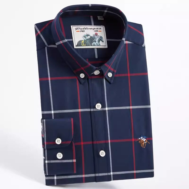 Importé - Chemise Pur Coton Homme à Carreaux Manche Longue