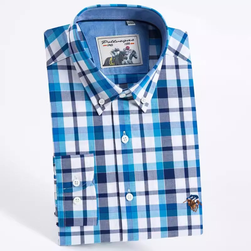 Importé - Chemise Pur Coton Homme à Carreaux Manche Longue