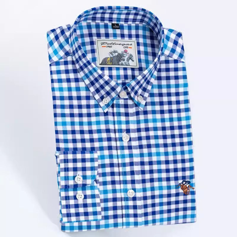 Importé - Chemise Pur Coton Homme à Carreaux Manche Longue