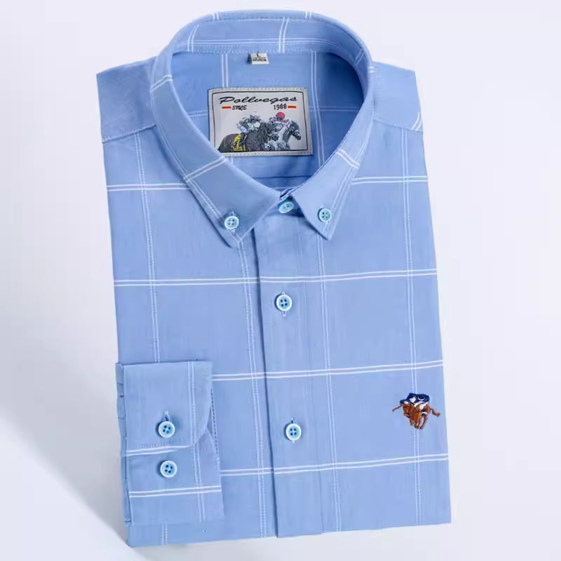 Importé - Chemise Pur Coton Homme à Carreaux Manche Longue