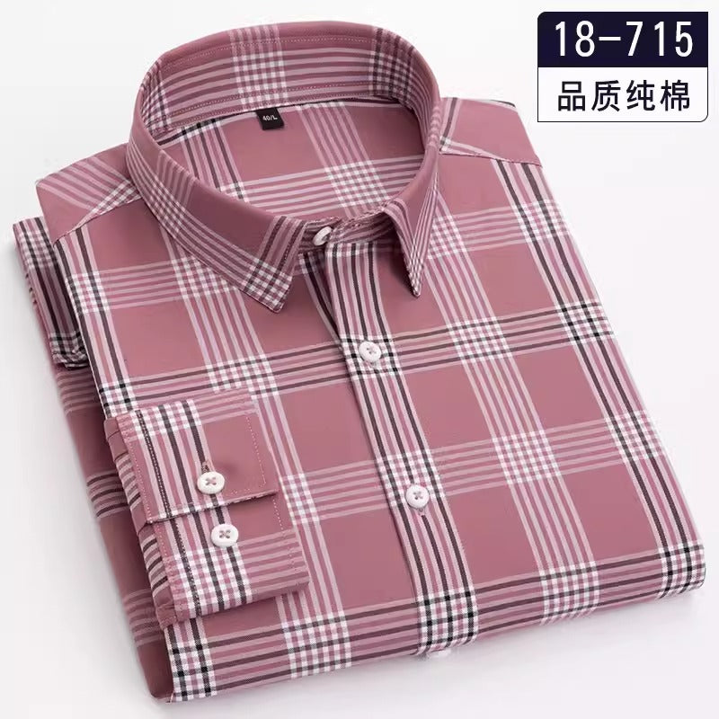 Importé - Chemise Pur Coton Homme à Carreaux Manche Longue