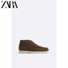 Importé - ZARA NEW - Chaussure Homme Mi-Montantes Rétro en Cuir Daim - Brun