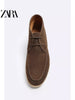 Importé - ZARA NEW - Chaussure Homme Mi-Montantes Rétro en Cuir Daim - Brun