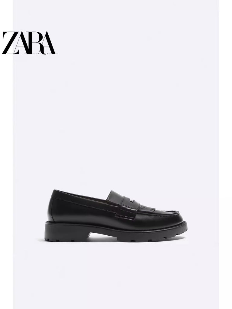 Importé - ZARA NEW - Chaussure Homme mocassins En Cuir - Noir