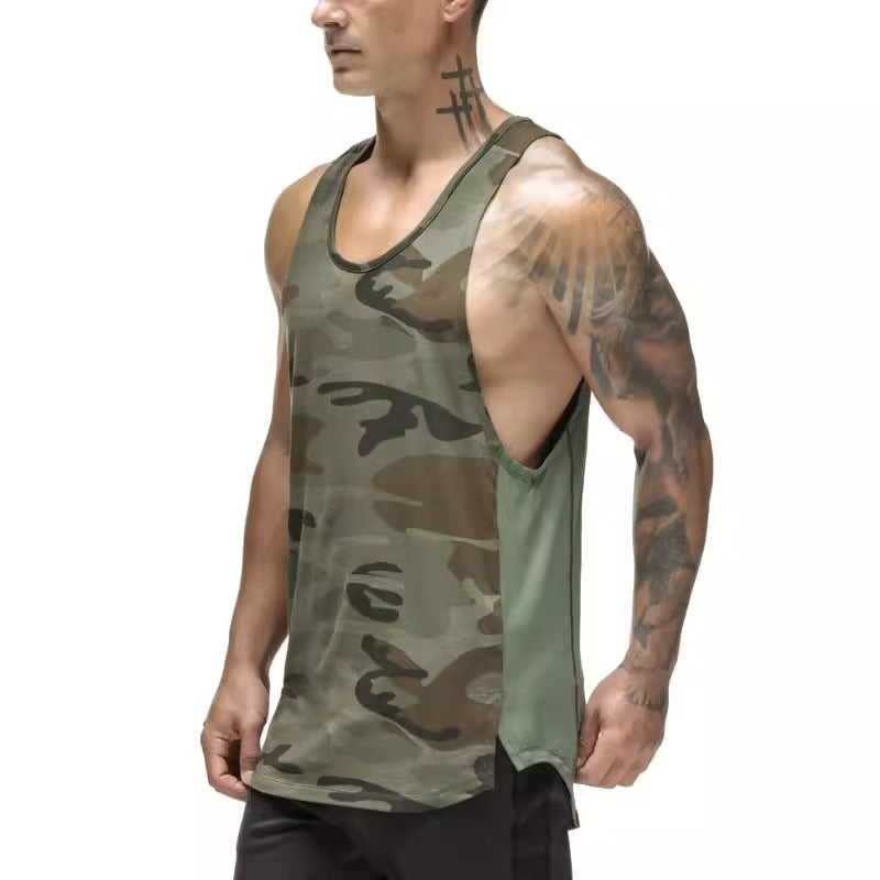 Importé - T-Shirt Gilet Sport Camouflage Décontractés Sans-Manches