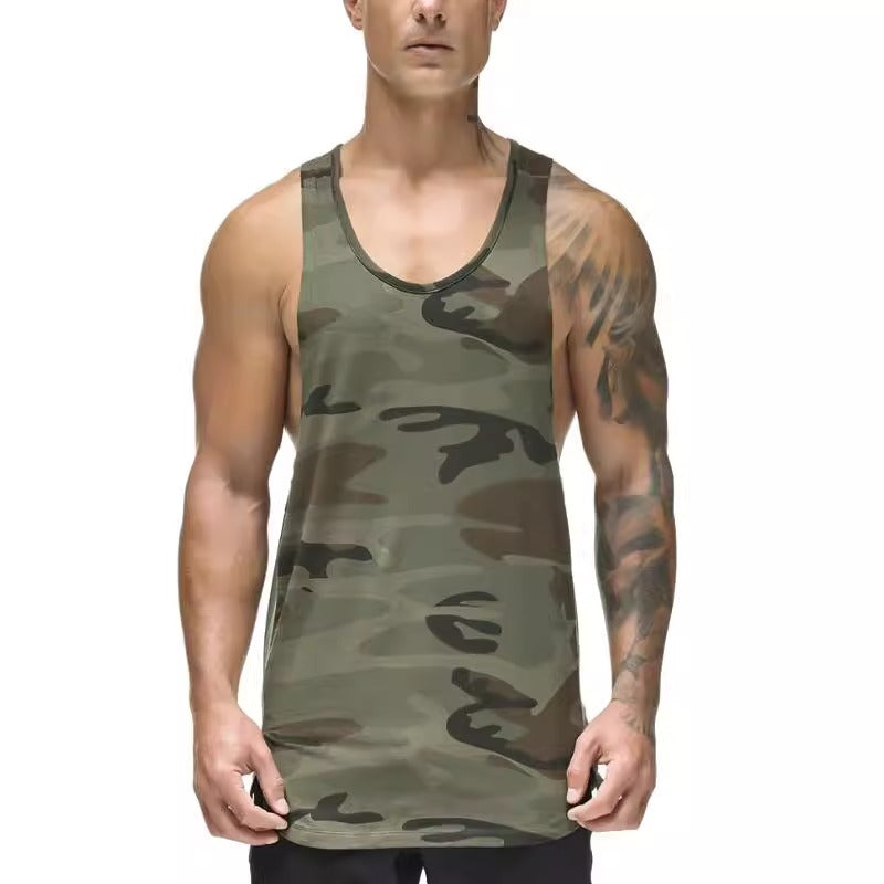 Importé - T-Shirt Gilet Sport Camouflage Décontractés Sans-Manches