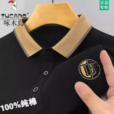 Importé - Polo Homme en Coton Manches Courtes Décontracté