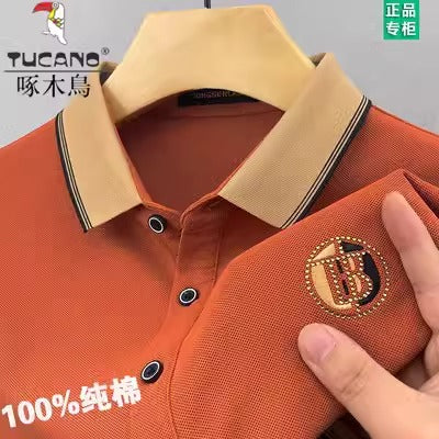 Importé - Polo Homme en Coton Manches Courtes Décontracté