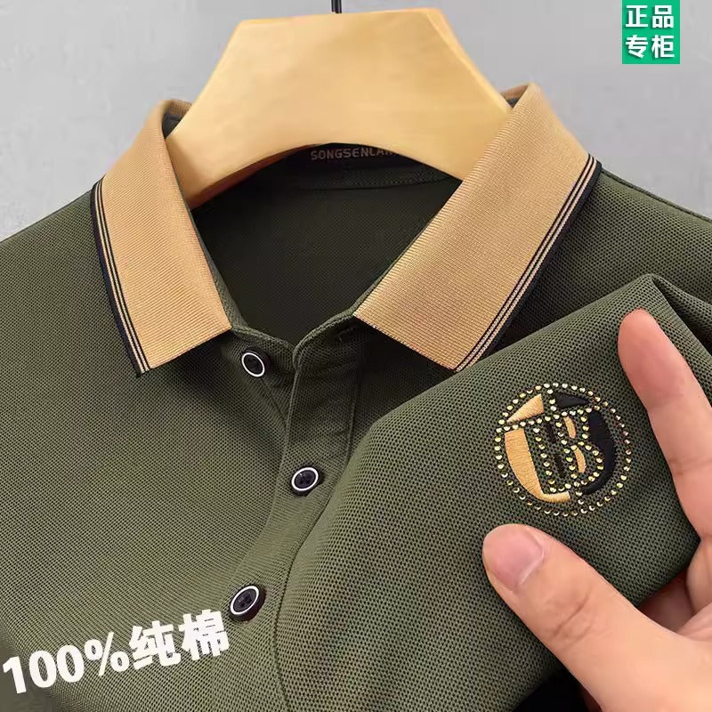 Importé - Polo Homme en Coton Manches Courtes Décontracté