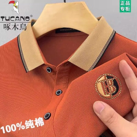 Importé - Polo Homme en Coton Manches Courtes Décontracté