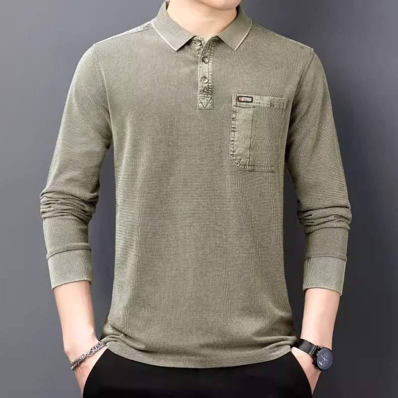 Importé - Polo T-Shirt Homme Manches Longues En Pur Coton