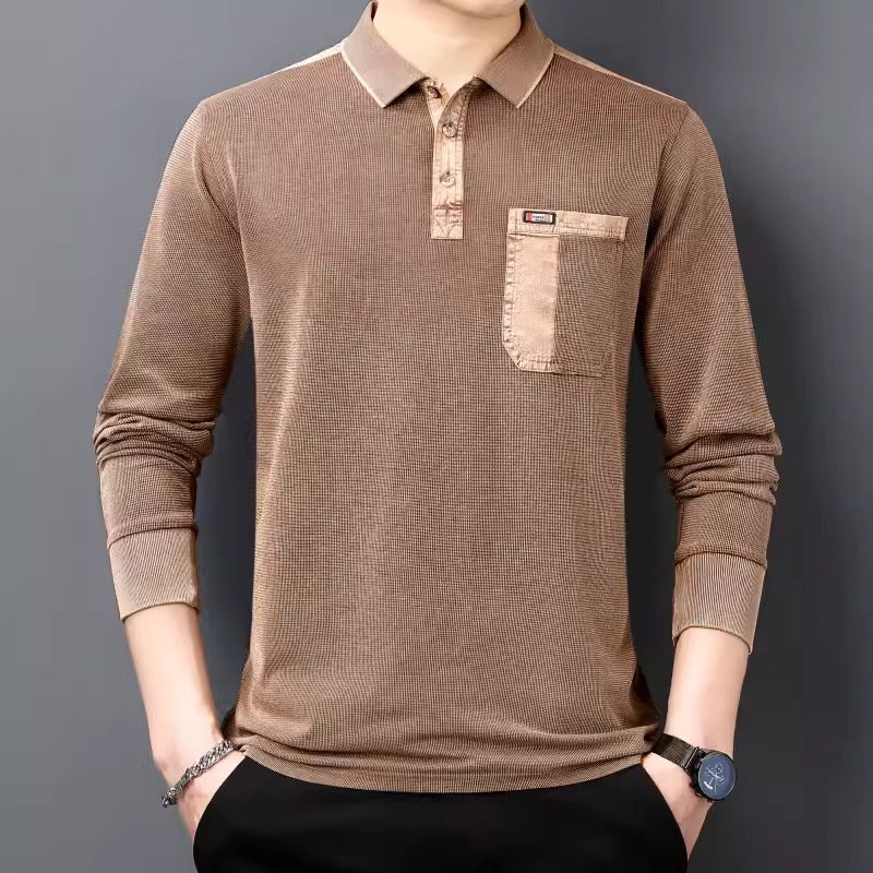 Importé - Polo T-Shirt Homme Manches Longues En Pur Coton