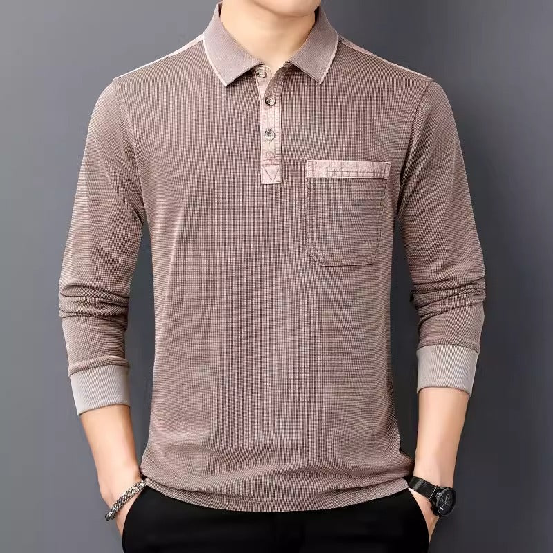 Importé - Polo T-Shirt Homme Manches Longues En Pur Coton