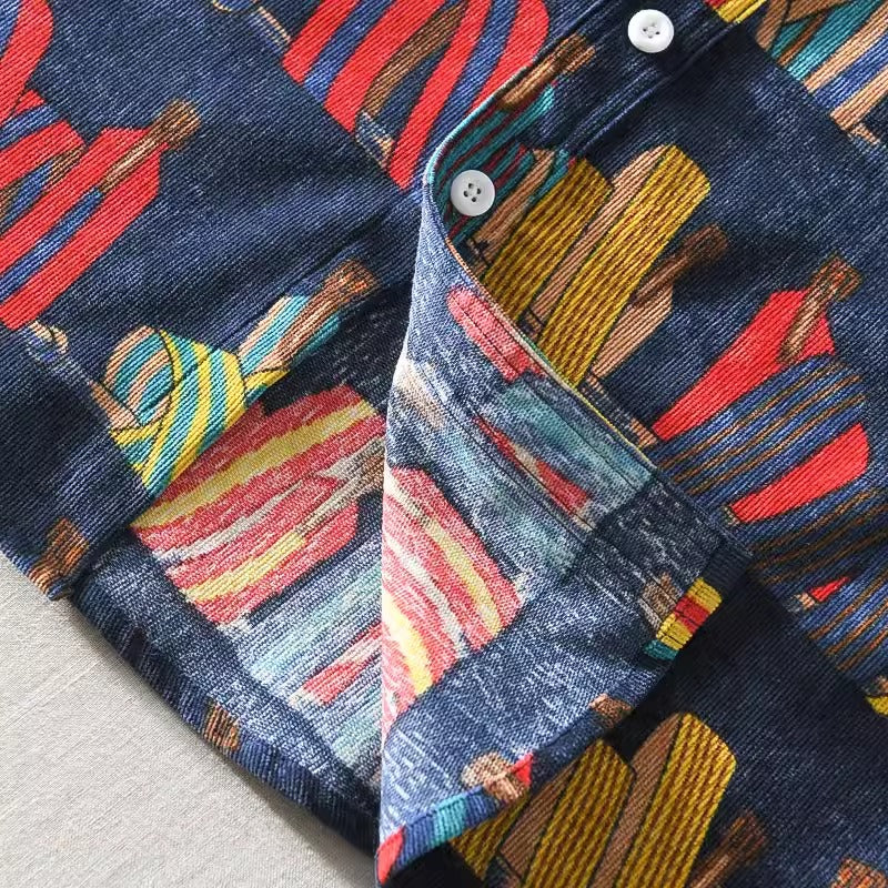 Importé - Chemise Homme Manches Longues En Velours Côtelé