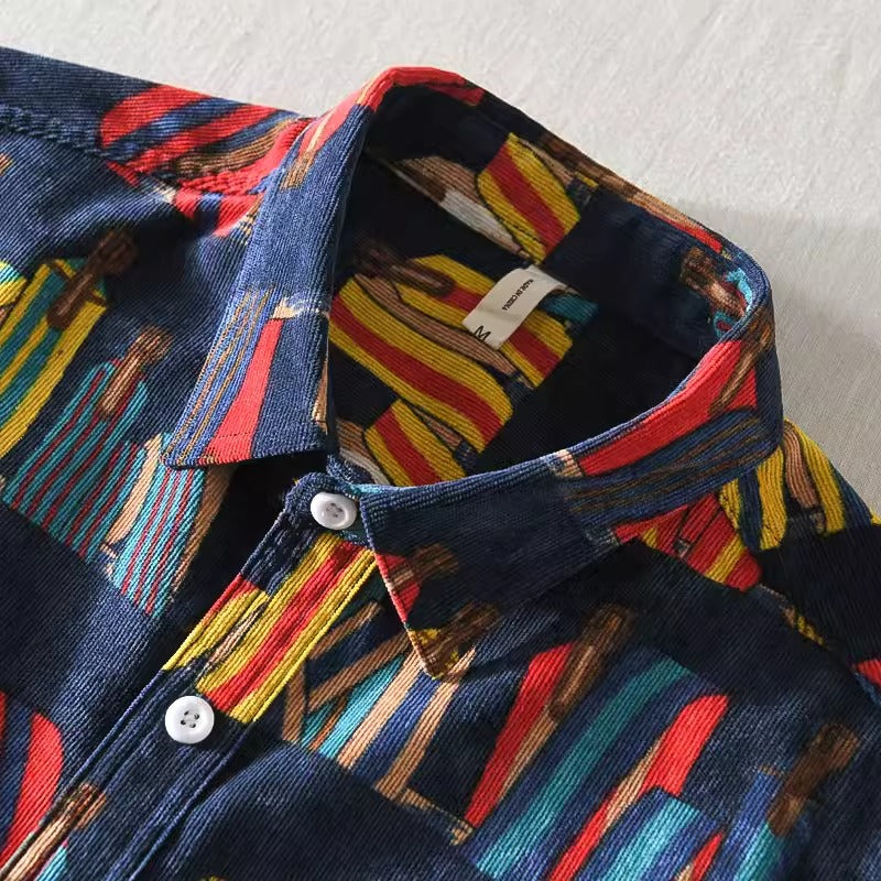 Importé - Chemise Homme Manches Longues En Velours Côtelé