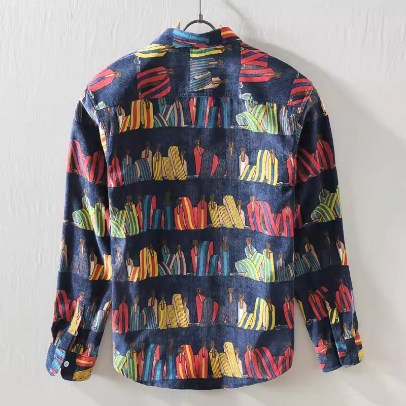 Importé - Chemise Homme Manches Longues En Velours Côtelé