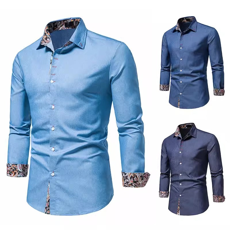 Importé - Chemise Homme Ample Tendance Manches Longues