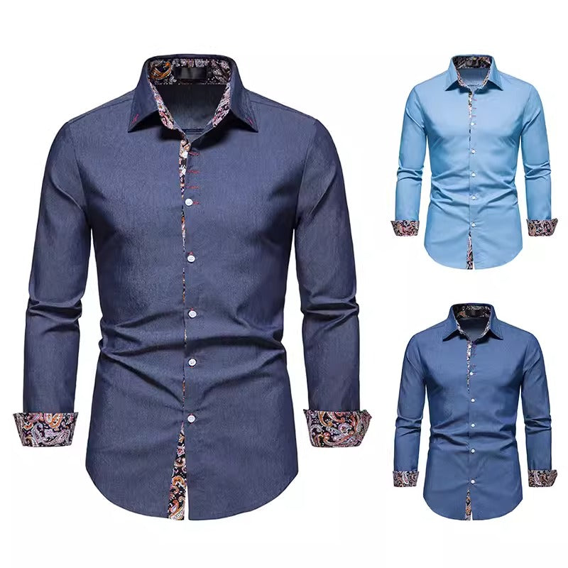Importé - Chemise Homme Ample Tendance Manches Longues