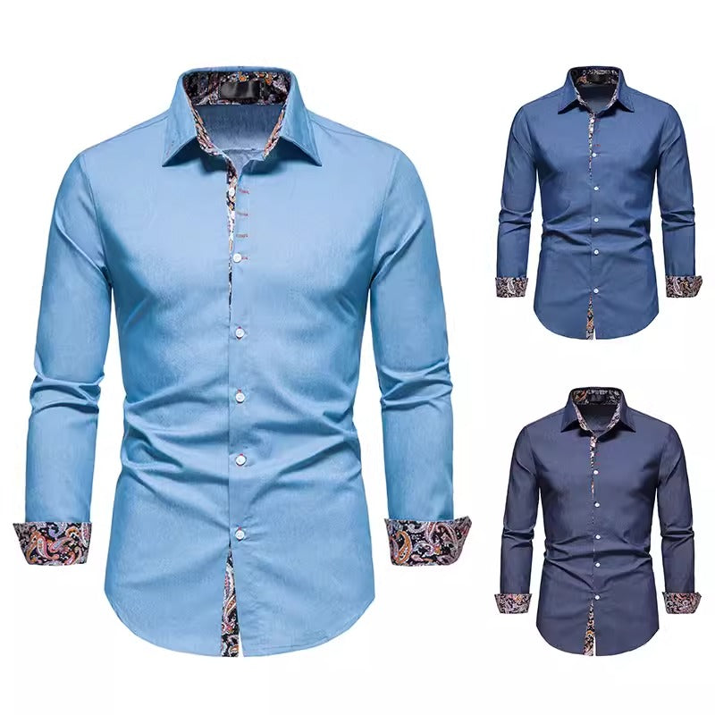 Importé - Chemise Homme Ample Tendance Manches Longues