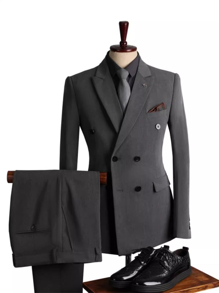 Importé - Ensemble Costume Croisé Homme Slim Fit 2 Pièces