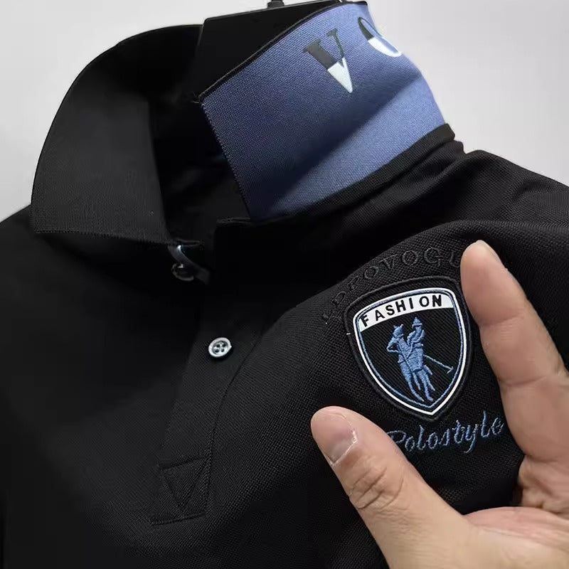 Importé - Polo Homme Brodé Manches Courtes Décontracté