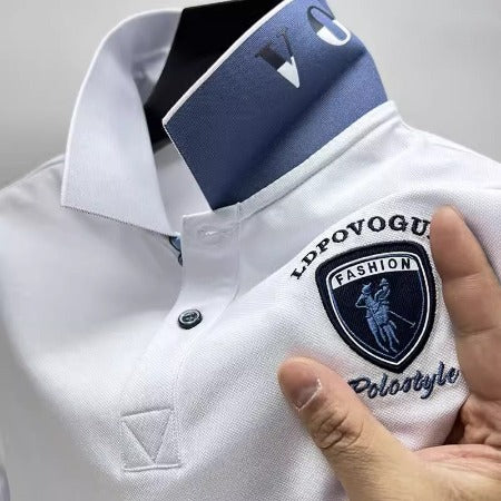 Importé - Polo Homme Brodé Manches Courtes Décontracté
