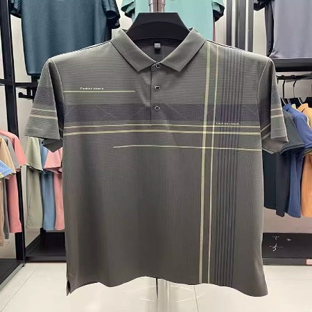 Importé - Polo Homme Manches Courtes En Soie Glacée