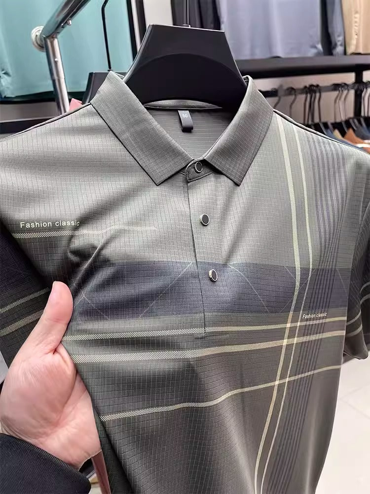 Importé - Polo Homme Manches Courtes En Soie Glacée