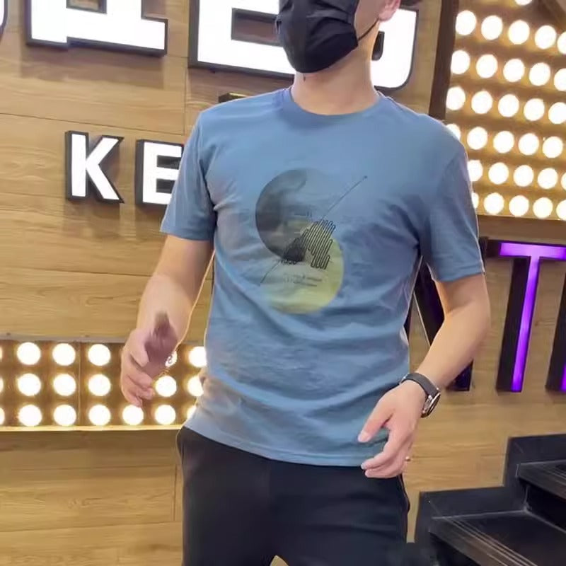 Importé -  T-Shirt Pur Coton Homme Col Rond Manche Courte