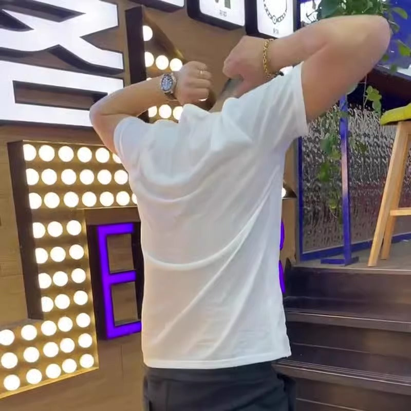 Importé -  T-Shirt Pur Coton Homme Col Rond Manche Courte