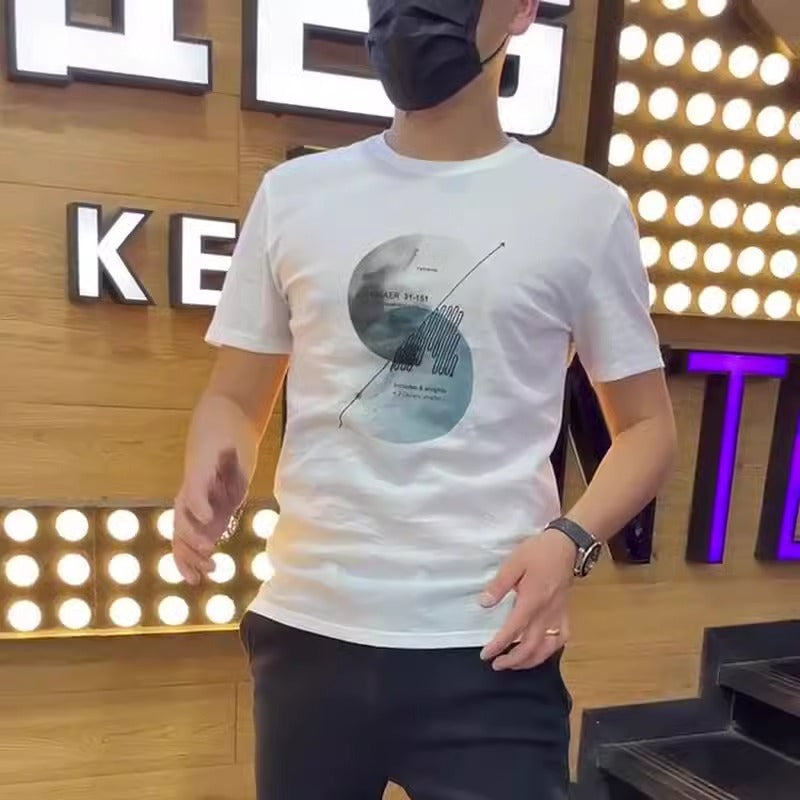 Importé -  T-Shirt Pur Coton Homme Col Rond Manche Courte