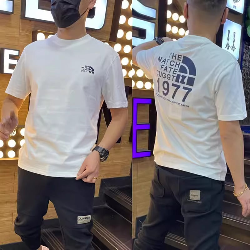 Importé - T-Shirt Homme Col Rond A Manches Courtes Tendance Coton Pur