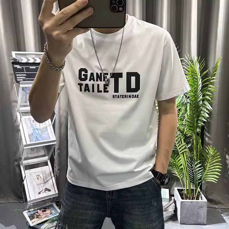 Importé - T-Shirt Homme Pur Coton Imprimé Manche Courte