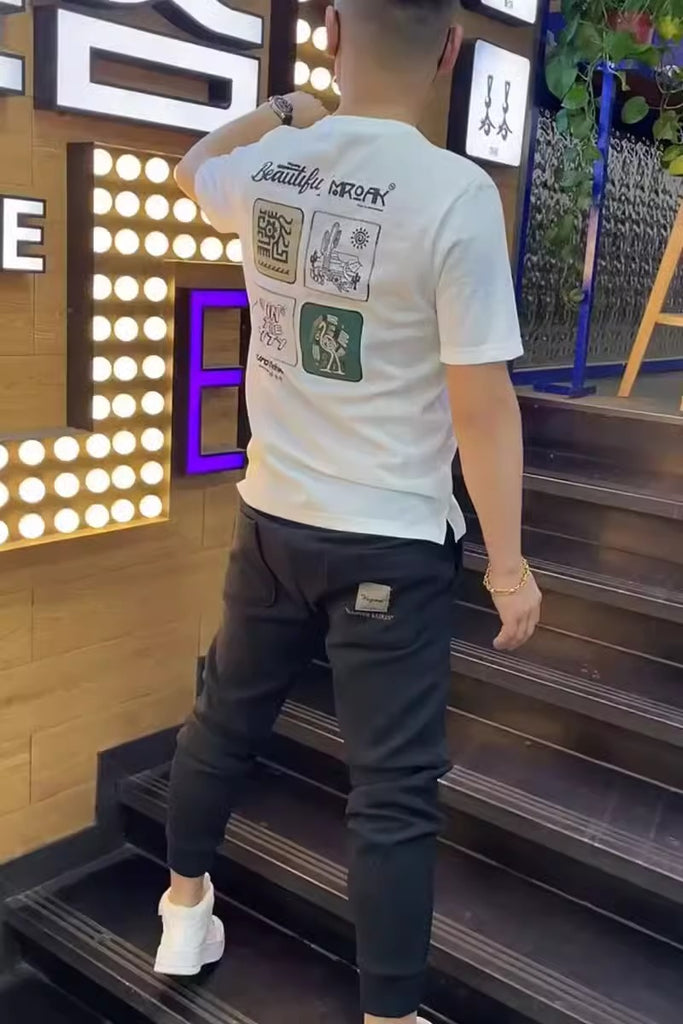 Importé - T-Shirt Homme Imprimé A Manches Courtes Coton 100%