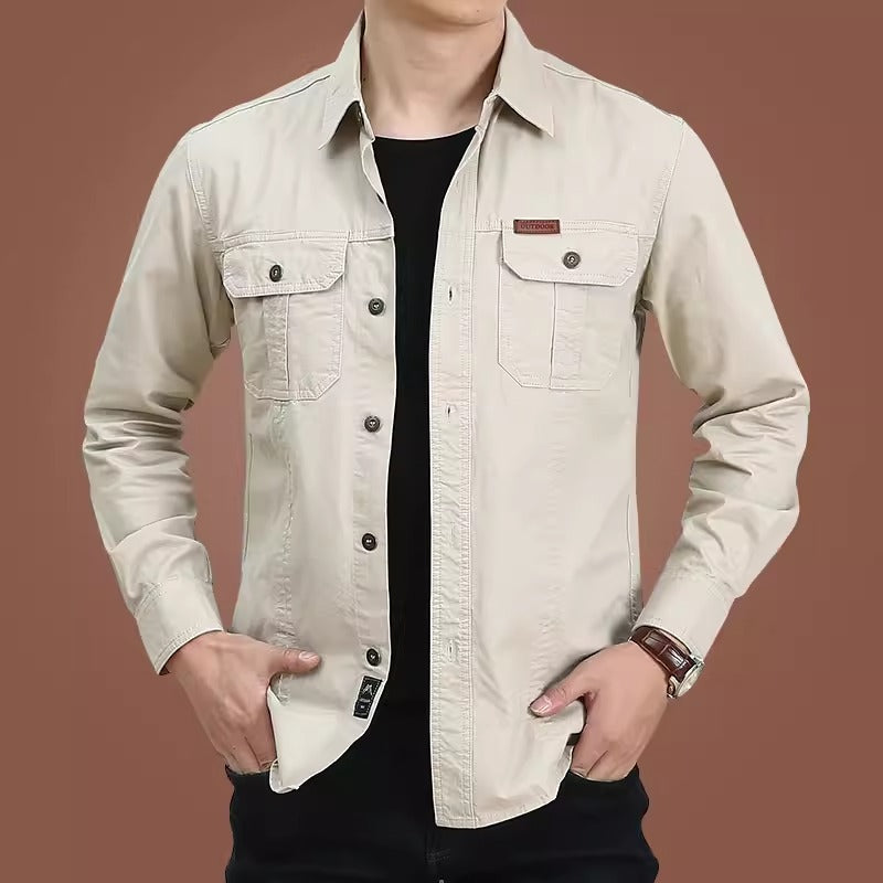 Importé - Chemise Pur Coton Homme Slim Manches Longues